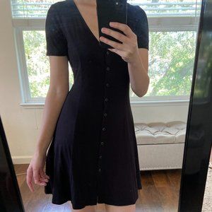 Black Mini Button-Up Dress